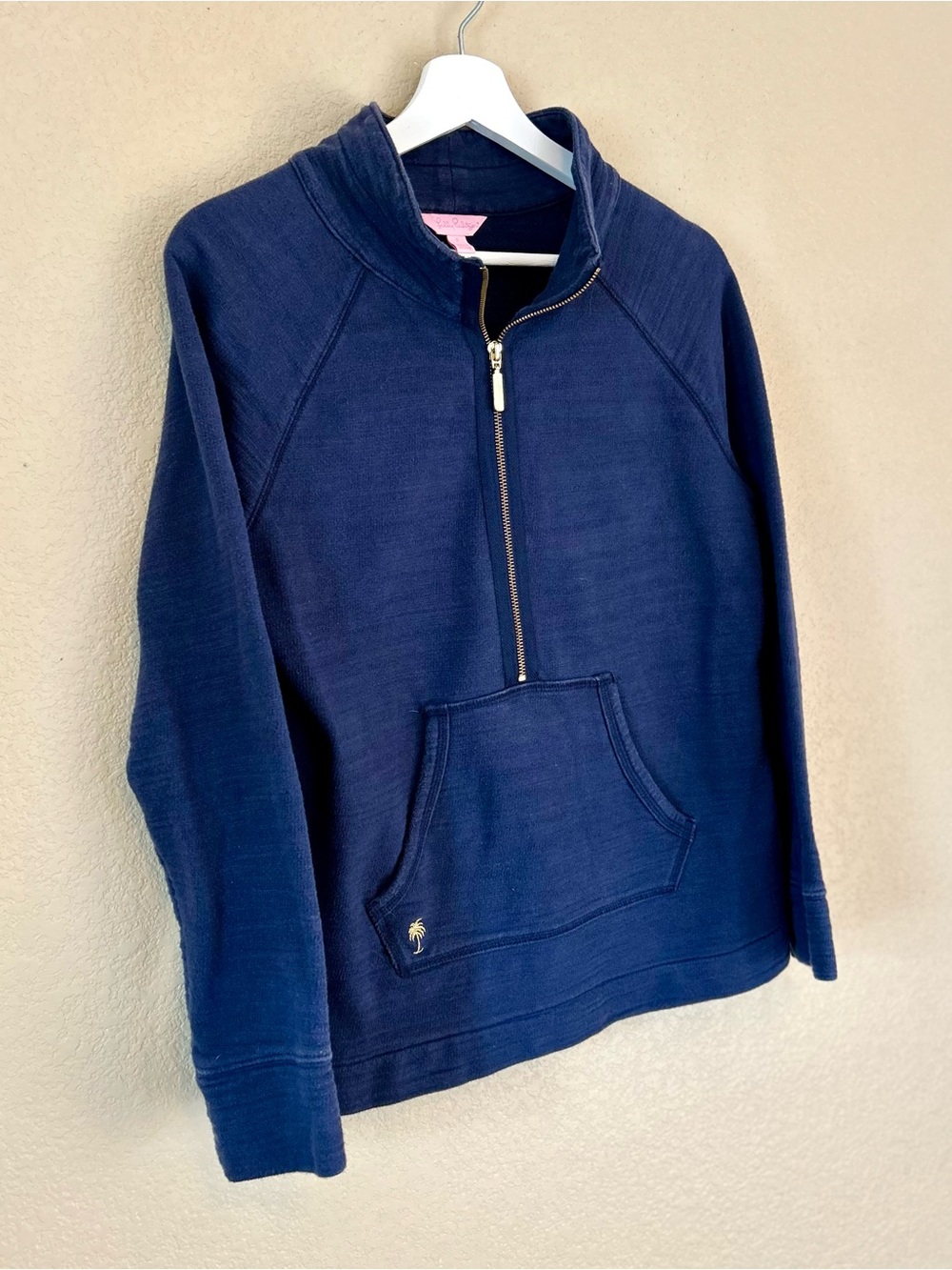Lilly Pulitzer Skipper Popover Navy Half-Zip S Preppy cotton Coastal Golf Fall - Picture 2 of 8